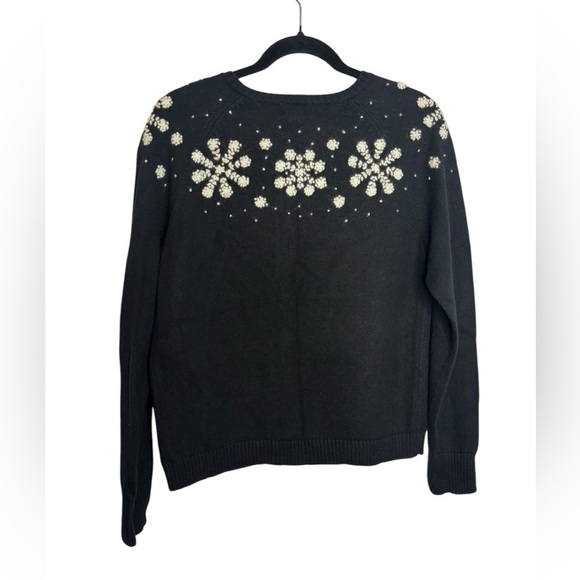 Eddie Bauer Collectibles Angora Rabbit Hair Knit Snowflake Cardigan Sweater M - Picture 5 of 11